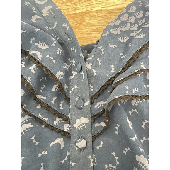 Kimchi Blue Urban Outfitters Women’s Blue Pattern Whimsical Ruffle Dress Size S - Picture 6 of 10